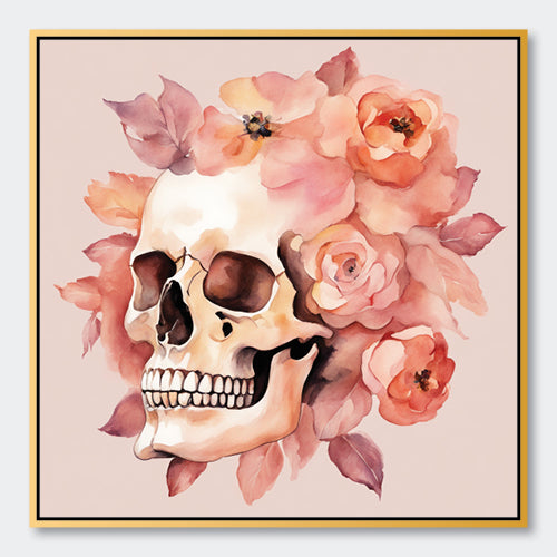 &quot;La Calavera&quot; Blush Pink Skull Art