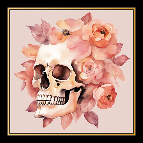 &quot;La Calavera&quot; Blush Pink Skull Art