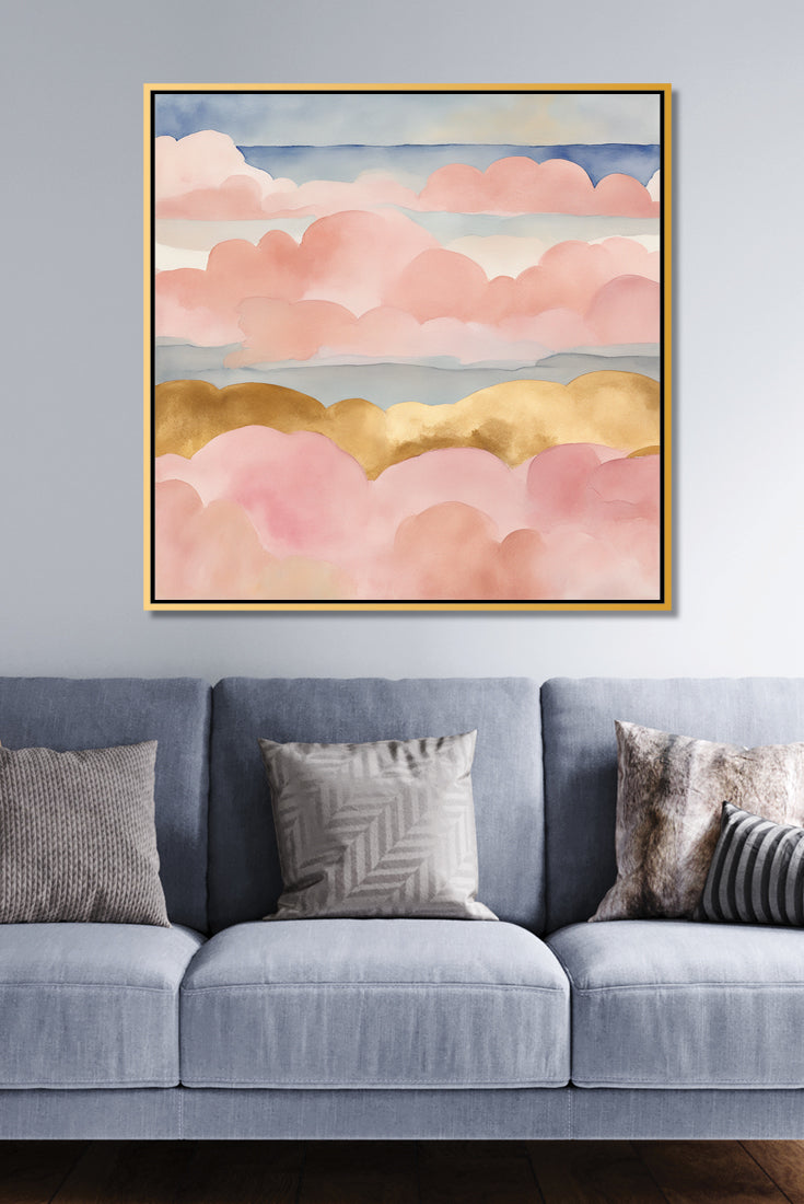 &quot;Ethereal&quot; Blush Pink Blue Cloud Art