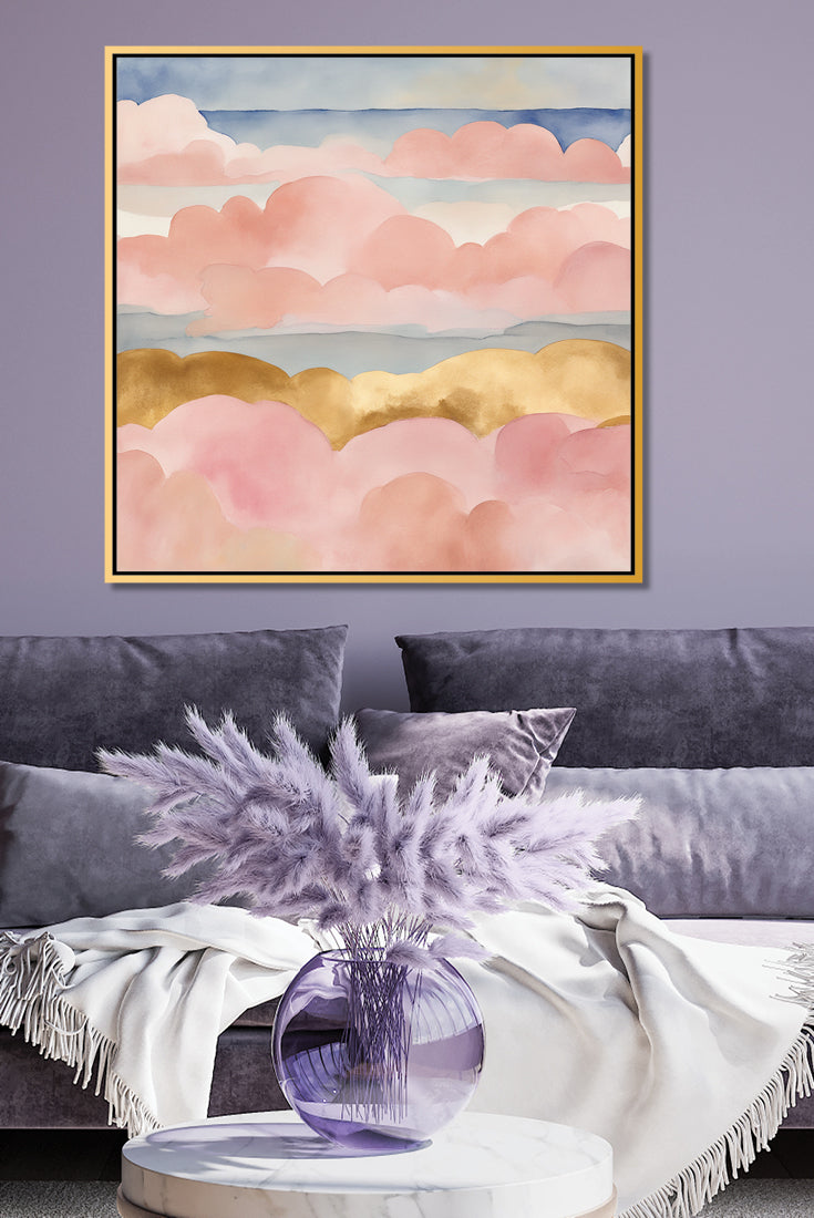 &quot;Ethereal&quot; Blush Pink Blue Cloud Art