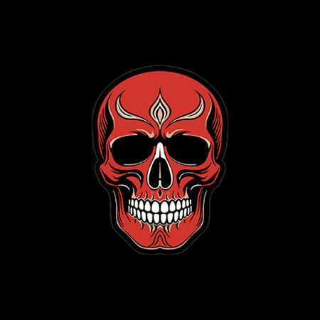 Red Skull Sticker 2.25" x 3.25" Inch ~ 100% Waterproof Vinyl Sticker Decal #SDY387