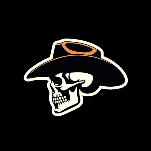 Cowboy Skull Sticker 4&quot; x 3&quot; Inch ~ 100% Waterproof Vinyl Sticker Decal #SDY191