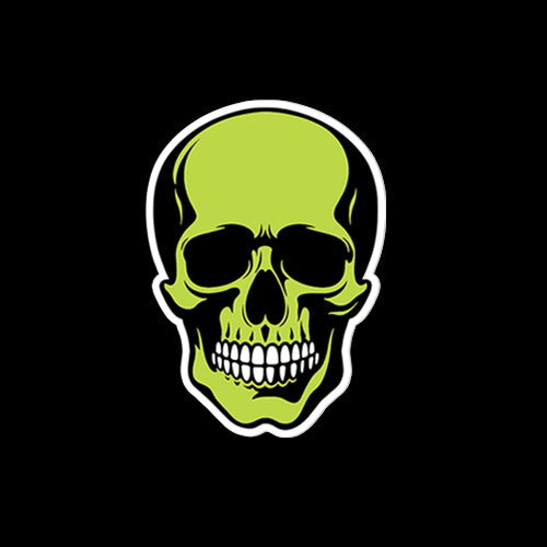 Green Vinyl Skull Sticker 2.25” x 3.25” Inch ~ 100% Waterproof Vinyl Sticker Decals #SDY327