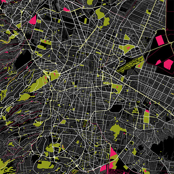 Mexico City Map NFT, Oscuro No. 9 ~ Galeria Rodrigo Maps